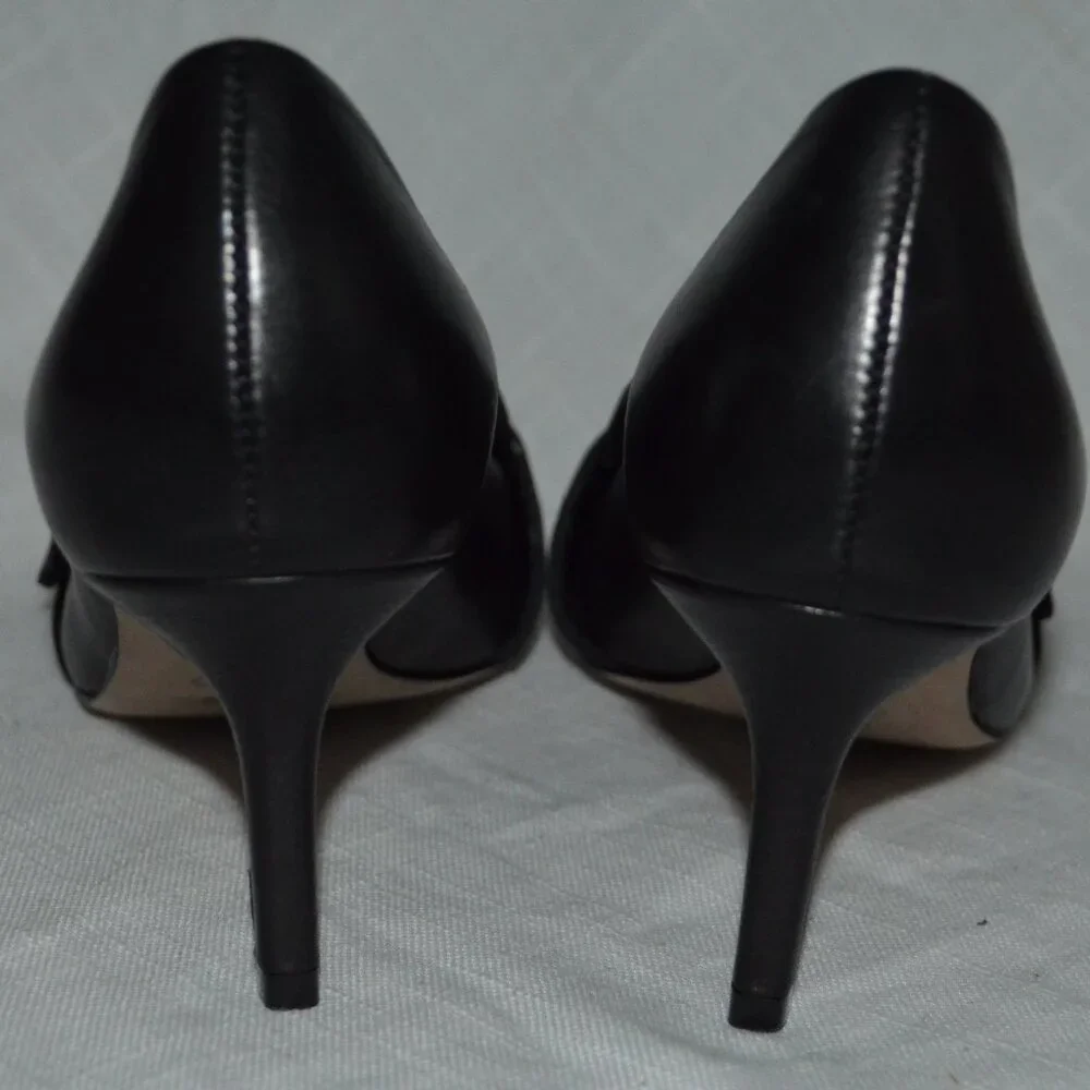 Sz 6.5 Kennel Schmenger Black Leather Buckle Detail Pumps Heels